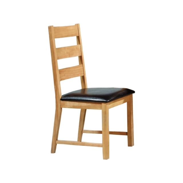 牛津黑皮原木餐椅